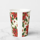 Rode Poinsettia Kerstvakantie Papieren Bekers (Links)