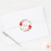 Rode Poinsettia Kerstvakantie Sticker (Envelop)