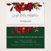 Rode Poinsettia Kerstvakantie Winkelbedrijf Visitekaartje (Voorkant /achterkant)