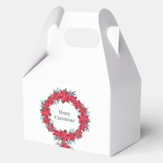 Rode Poinsettia-krans Bedankdoosjes (Achterkant)