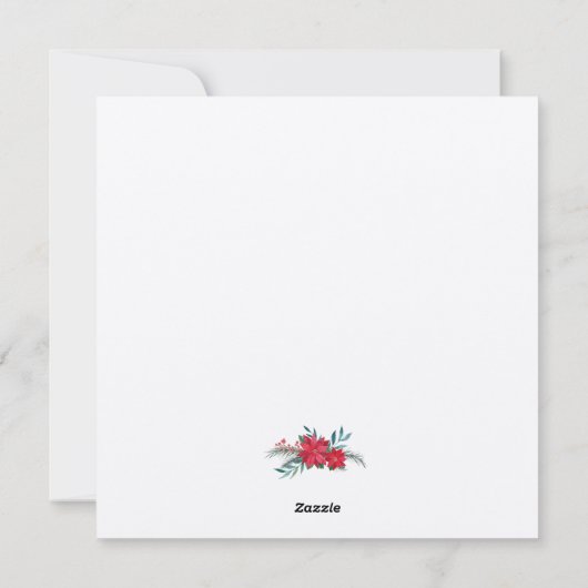 Rode Poinsettia-krans Feestdagenkaart (Achterkant)