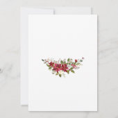 Rode Poinsettia Krans Gouden Kruis Bevestiging Kaart (Achterkant)