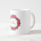 Rode Poinsettia-krans Grote Koffiekop (Voorkant rechts)