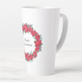 Rode Poinsettia-krans Latte Mok (Rechterhoek)