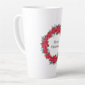 Rode Poinsettia-krans Latte Mok (Linkerhoek)