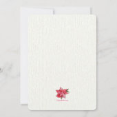 Rode Poinsettia Krans Uitnodiging (Achterkant)