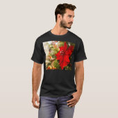 Rode poinsettia op de kerstboom t-shirt (Voorkant volledig)