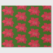 Rode Poinsettia-pakpapier Cadeaupapier (Vlak)