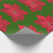 Rode Poinsettia-pakpapier Cadeaupapier (Hoek)