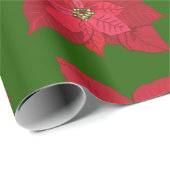 Rode Poinsettia-pakpapier Cadeaupapier (Rol Hoek)
