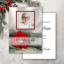 Rode Poinsettia Parels Levensviering Herdenkingsmo