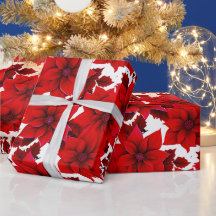 Rode Poinsettia Pastel Kerst Naadloos