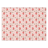 Rode Poinsettia Patroon Vakantie Tafelkleed (Voorkant (Horizontaal))