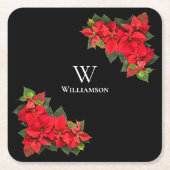 Rode Poinsettia Persoonlijk Kartonnen Onderzetters (Voorkant)