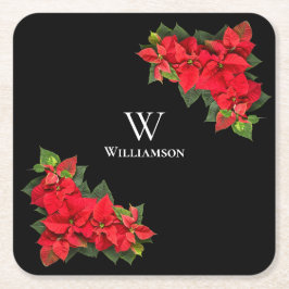 Rode Poinsettia Persoonlijk  Kartonnen Onderzetters