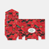 Rode Poinsettia Prettig Kerstfeest Bedankdoosjes (Uitgevouwen)