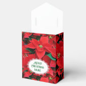 Rode Poinsettia Prettig Kerstfeest Bedankdoosjes (Geopend)