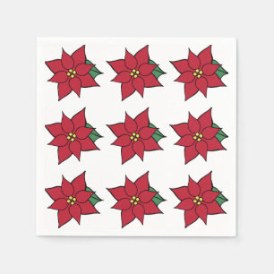 Rode Poinsettia Servetten