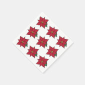 Rode Poinsettia Servetten (Hoek)
