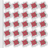 Rode Poinsettia Stickers (Voorkant)