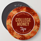 Rode Poinsettia | Tips gewaardeerd | Studiegeld Ronde Button 6,0 Cm (Voorkant /achterkant)