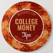 Rode Poinsettia | Tips gewaardeerd | Studiegeld Ronde Button 6,0 Cm (Voorkant)