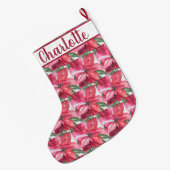 Rode Poinsettia-ventilator Grote Kerstsok (Achterkant (Hangend))