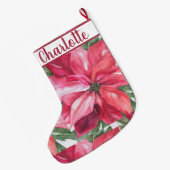 Rode Poinsettia-ventilator Grote Kerstsok (Achterkant (Hangend))