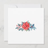 Rode Poinsettia Waterverf Kerstmis Kaart (Achterkant)