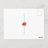 Rode Poinsettia Waterverf Vrolijk Kerstfeest Briefkaart (Achterkant)