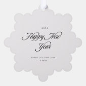 Rode Poinsettia Winter Botanicals Vrolijk Kerstfee Ornament Kaart (Achterkant)