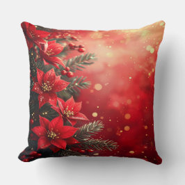 Rode Poinsettia's en Bessen Kussen