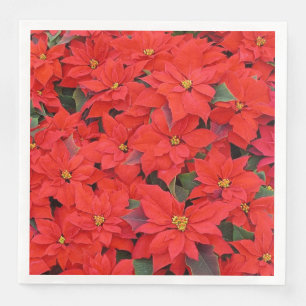 Rode Poinsettia's I Kerst Florale Foto Servet