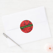 Rode Poinsettias-Kerst sticker (Envelop)