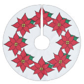 Rode Poinsettias Kerstboom Rok Decor (Voorkant)