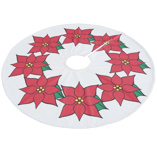 Rode Poinsettias Kerstboom Rok Decor (Gekanteld)
