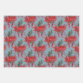 Rode Poinsettias Lintbogen Lattice groen rood goud Inpakpapier Vel (Voorkant 2)