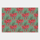Rode Poinsettias Lintbogen Lattice groen rood goud Inpakpapier Vel (Voorkant)