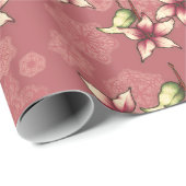 Rode Poinsettias & Sneeuwvlokken Kerstmis Cadeaupapier (Rol Hoek)