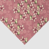 Rode Poinsettias & Sneeuwvlokken Kerstmis Tissuepapier (Detail)