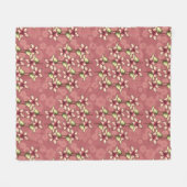 Rode Poinsettias & Sneeuwvlokken Kerstwinter Fleece Deken (Voorkant (Horizontaal))