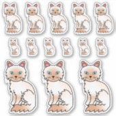 Rode Point Birma / Ragdoll Schattige Cartoonkatten Sticker (Voorkant)
