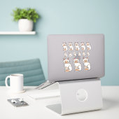 Rode Point Birma / Ragdoll Schattige Cartoonkatten Sticker (Laptop op bureau)