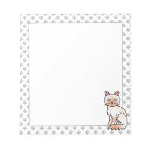 Rode Point Birmaanse kat / Ragdoll Mooie Kat & Poo Notitieblok