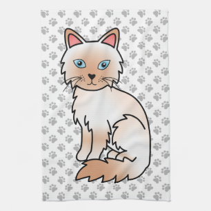 Rode Point Birmaanse kat / Ragdoll Mooie Kat & Poo Theedoek