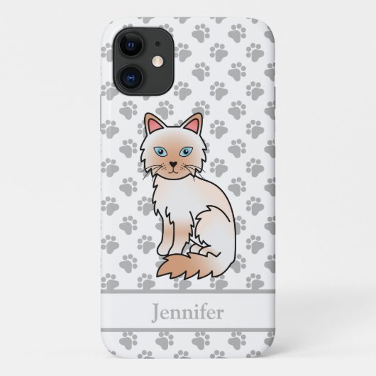 Rode Point Birmaanse / Ragdoll Cute Kat & Naam Case-Mate iPhone Case (Achterkant)