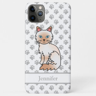 Rode Point Birmaanse / Ragdoll Cute Kat & Naam Case-Mate iPhone Case