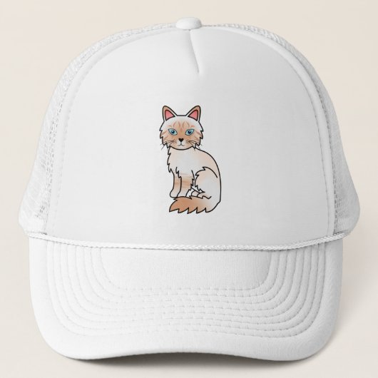 Rode Point Tabby Birmaanse / Ragdoll Cartoon Kat Trucker Pet (Voorkant)