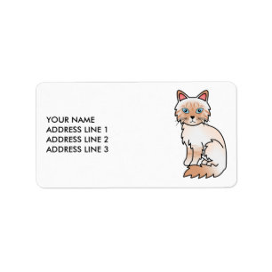 Rode Point Tabby Birman / Ragdoll & Aangepaste Tek Etiket