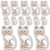 Rode Point Tabby Birman / Ragdoll Cartoon Katten Sticker (Voorkant)